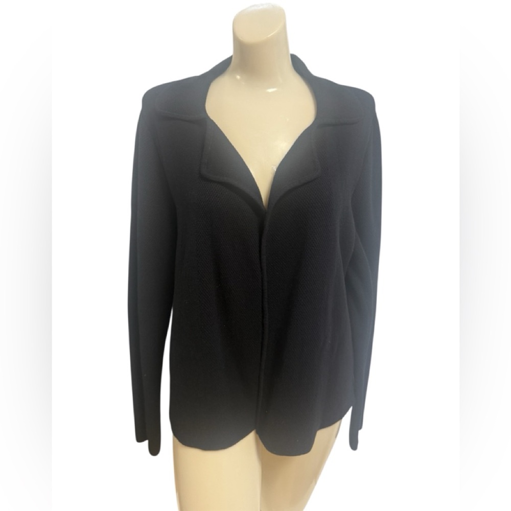 J.Jill Women’s Open Front Cardigan Sweater Knit Size M Black